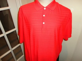 Red Nike Golf Polyester Polo Shirt Adult 2XL Duro-Last Roofing Stripe Pattern - £15.13 GBP