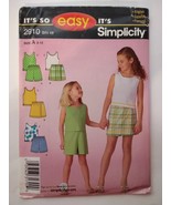Simplicity 2910 Size 3-12 Girls&#39; Top Shorts - £10.09 GBP