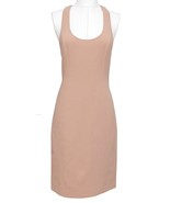 MICHAEL KORS Sleeveless Dress Beige Scoop Neck Razorback Wool Blend Span... - £132.40 GBP