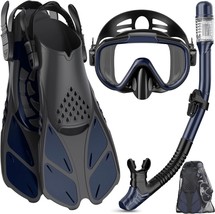 Snorkeling Gear for Adults Men Women, 4 in 1 Snorkel Set with Panoramic View - £42.56 GBP