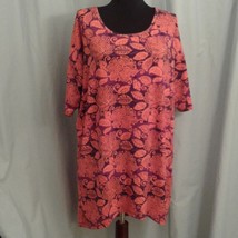 Lularoe S Irma hi-low tunic top Tee Shirt floral print Orange Purple - $20.00