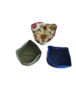 Lot 3x Longaberger 7&quot; Round Keeping Basket Liner Sage Br Cornflower Fabr... - $177.59 MXN