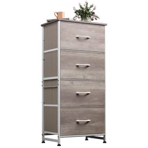 Dresser With 4 Drawers, Storage Tower, Organizer Unit, Fabric Dresser Fo... - $80.99