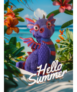 Purple and Red Dragon Birthday Cake Candle Topper 4.5 Inch Tall - $296.98 MXN