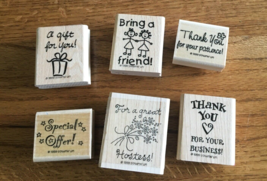 Stampin Up Home Party Business Rubber Stamps Lot of 6 Wood Mounted - £7.00 GBP