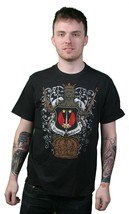 Dragonfly Hollywood Griffin Embroidered Crown Family Crest T-Shirt - £30.47 GBP
