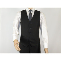 Men Suit BERLUSCONI Turkey 100% Italian Wool Super 180's Vested #Ber19 Black image 7