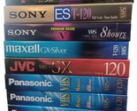 Mixed Lot of 8 Blank VHS Cassette Tapes Sealed Sony RCA Panasonic Maxell... - $16.78