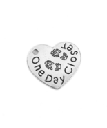 Army Charm Army Pendant Quote Charm ONE DAY CLOSER Heart Charm Antiqued ... - $3.15