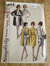 Vintage 1964 Ladies DRESS &amp; COAT Sewing Pattern Bust 34, Size 14, #5834 ... - $74.28 MXN