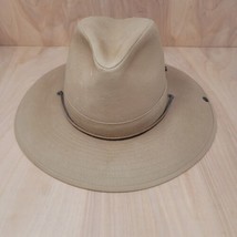 Dorfman Pacific Safari Hat, Wide Brim, Cotton Mesh, Outback Tan Leather Strap - £22.33 GBP