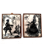 Exquisite Small Silhoulettes in Copper Frames, Convex Glass, Beautiful - £19.40 GBP