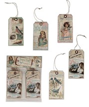 Bethany Lowe Vintage Easter Spring Time Postcard Ornaments Set /10 Decorations - £10.92 GBP
