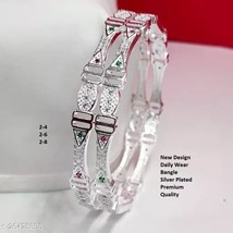 Indian Women Silver Oxidized Bangles/ Bracelet Set Fashion Wedding Jewel... - £26.92 GBP