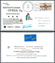 1983 US Cover - Metropolitan Opera Co Centennial, Lancaster, Ohio C16 - £2.33 GBP