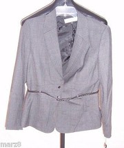 NWT Tahari Arthur S Levine Dark Gray Adeline Suit Jacket Blazer Misses Size 12P - £30.69 GBP