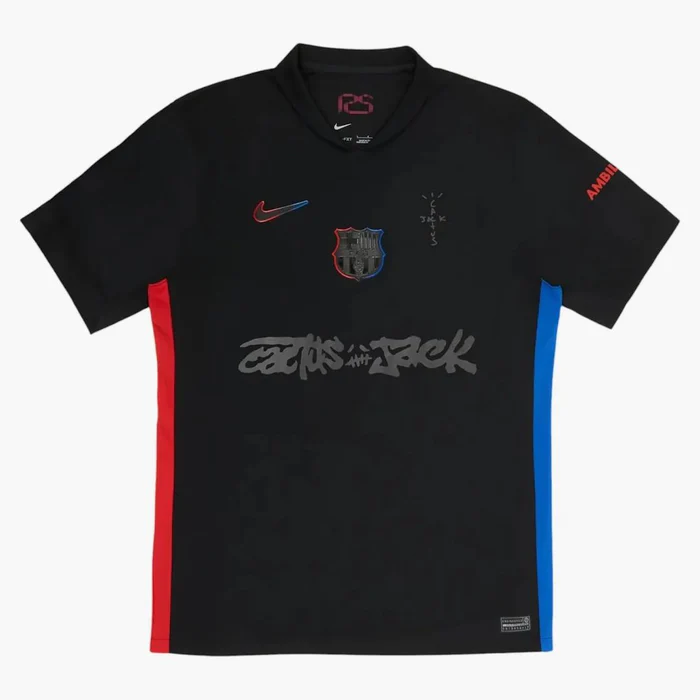 Travis Scott X Fc Barcelona 2024/25 Match Away Cactus Jack Jersey Black - $93.03 CAD