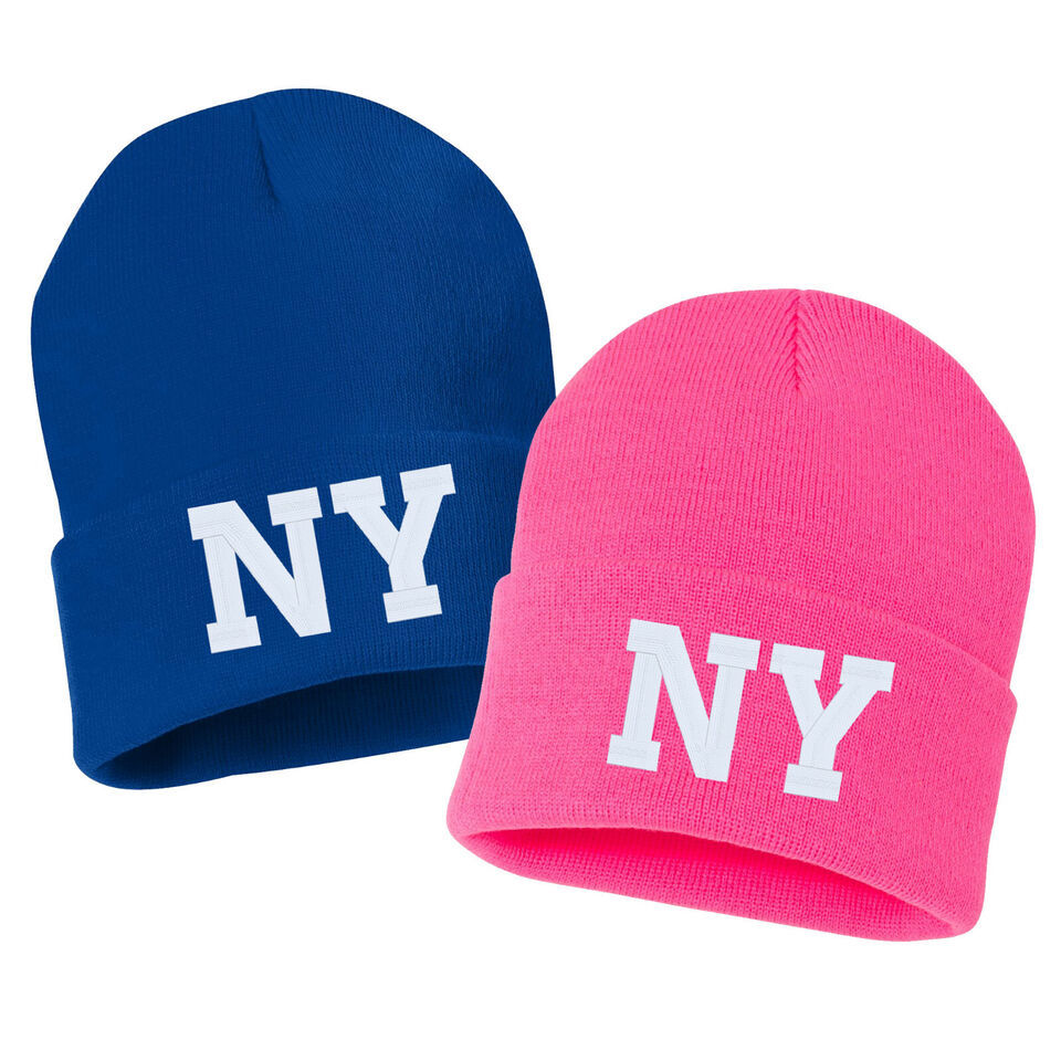 NY State Embroidered Cuffed Beanie Hat, Embroidered Gift, Winter Hat - $15.99
