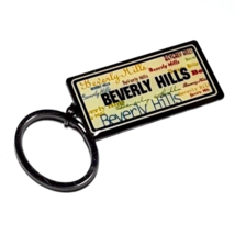 BEVERLY HILLS California Enamel  Souvenir Keyring Keychain EUC - $6.88