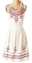 Anthropologie Piped + Pretty Apron White Coral Shower Hostess Holiday Mo... - $36.73