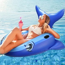 Pool Floats for Adults, Fun Shark Look Pool Inflatables Large Floats - £14.45 GBP