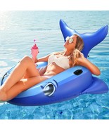 Pool Floats for Adults, Fun Shark Look Pool Inflatables Large Floats - £14.55 GBP