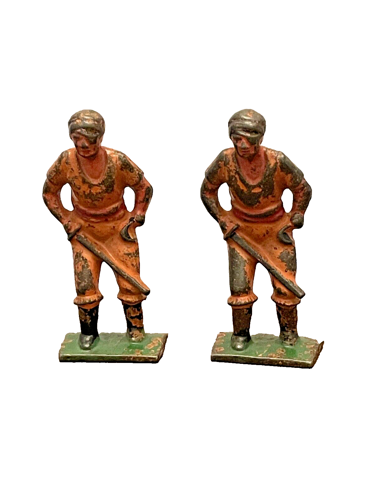 Primary image for Pirate Soldier 1930's w/ Sword Cast Iron 2.75 inch Tall Vintage Set of 2