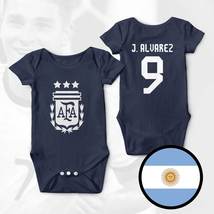 Argentina Alvarez Champions 3 stars FIFA World Cup Qatar 2022 Navy Baby Bodysuit - £21.49 GBP