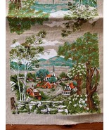 Vintage church scene linen towel 17” x 30” - £15.94 GBP
