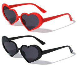 Womens Slim Heart Shaped Sunglasses Love Lolita Retro Designer Fashion Casual - £7.55 GBP+