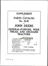 John Deere general purpose wide tread orchard Supplement Parts Catalog N... - $23.72