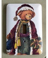 SWITCHPLATE GALLERY Decoupage Holiday Bear Single Gang Light Switch Plat... - £11.42 GBP