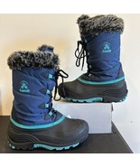 Kamik Navy Blue Snow Boots Faux-Fur Waterproof Big Kid Size 6 = Women 7.... - $47.85 CAD