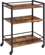 Hoobro Bar Cart For The Home, Serving Cart With Wine Glasses Hooks, Rolling - £72.73 GBP