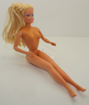 1966 Mattel Barbie Doll Twist &amp; Turn Blonde Hair Blue Eyes Vintage Knees Bend - £10.97 GBP