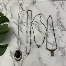 Vintage 90s Silver Tone Necklace Lot of 4 Western Boho Beaded Metal Whim... - $23.75