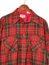 Vintage Red Flannel Men’s Medium Plaid Wool Blend Shirt Gimbels - £16.34 GBP