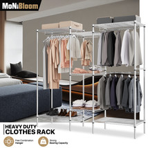 Heavy Duty Metal Closet Storage Shelf Adjustable Garment Rack Clothes Or... - £205.78 GBP