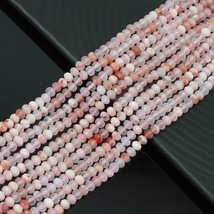 Natural Cherry Blossom Agate Faceted Rondelle Beads for Jewelry Making, 3x5mm - £11.98 GBP