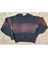 Vintage McGregor Sweater Mens Medium Black Geometric Retro 80s USA Korea... - £19.68 GBP