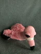 Gently Used CalToy Plush Pink &amp; Black Flamingo w Big Bug Eyes Hand Puppe... - $11.29