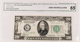 1934-C Fédéral Reserve Remarque Gem Hors-Circulation État Fr #2057-G - $2,936.83 MXN