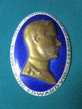 Edward VIII] Dovey English Pottery. Oval blue and gold raised porcelain plaque  - £158.76 GBP
