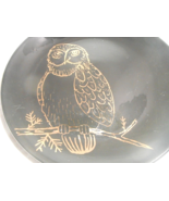 Solid Black Dinner Plate OWL Outlined In Gold Perched On Tree Limb 8.5&quot; ... - £14.77 GBP
