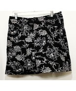Skort Black White Flowers Shorts Skirt Combo Size 8 Croft &amp; Barrow Women... - £21.14 GBP