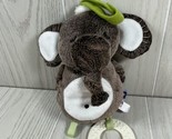 Manhattan Toy small elephant baby plush crinkle ears mirror hanging teether - $12.86