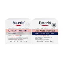 Eucerin Q10 Anti Wrinkle Face Cream Bundle, Day Cream and Night Cream For Face, - £30.91 GBP