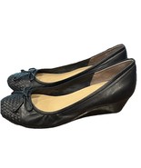Cole Haan AIR TALI LACE Bow WEDGE Black NikeAir EUC Women&#39;s Size 8.5 B US - $468.48 MXN