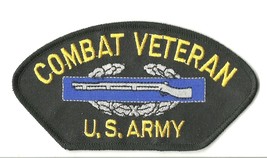 ARMY COMBAT VETERAN CIB SOLDIER EMBROIDERED 5&quot; MILITARY  PATCH - £22.74 GBP