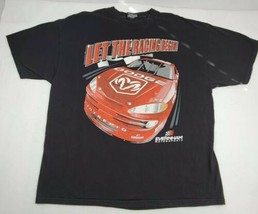 Vintage 2001 Dodge Let The Racing Begin NASCAR T Shirt Black Size XL Rare - £19.58 GBP